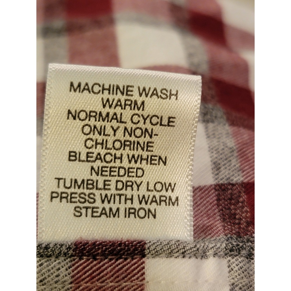 Cremieux Mens XL Slim Fit Burgundy White Buffalo Check Plaid Cotton‎ Button Down - Picture 5 of 8